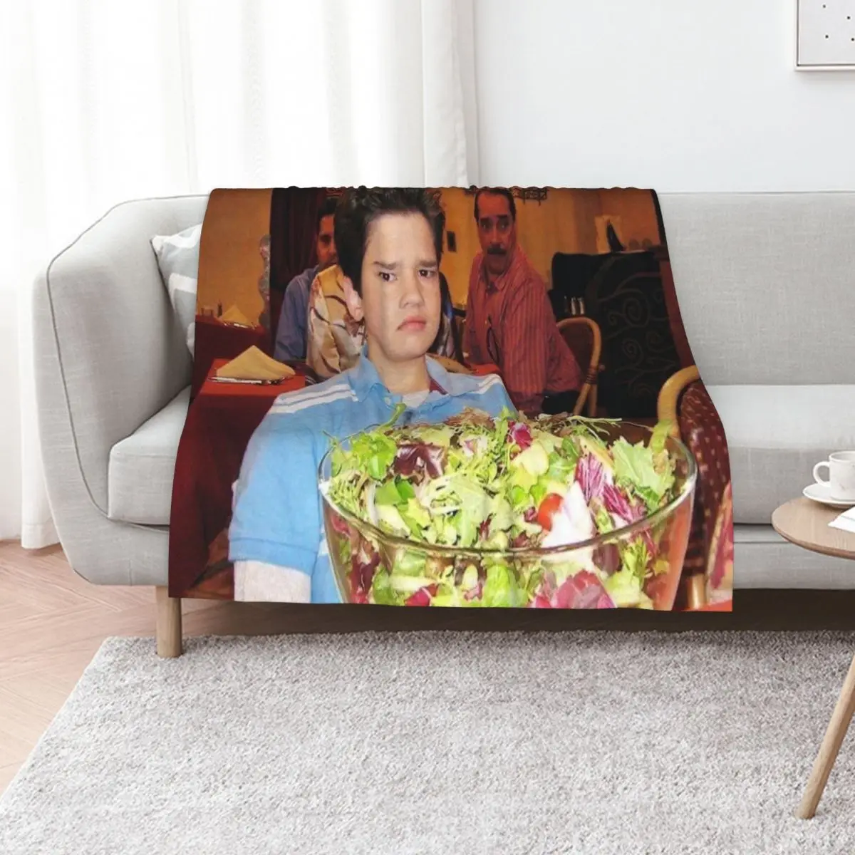 freddie benson with a salad Throw Blanket Plaid on the sofa Designers warm winter Thermal Blankets For Bed Summer Blankets