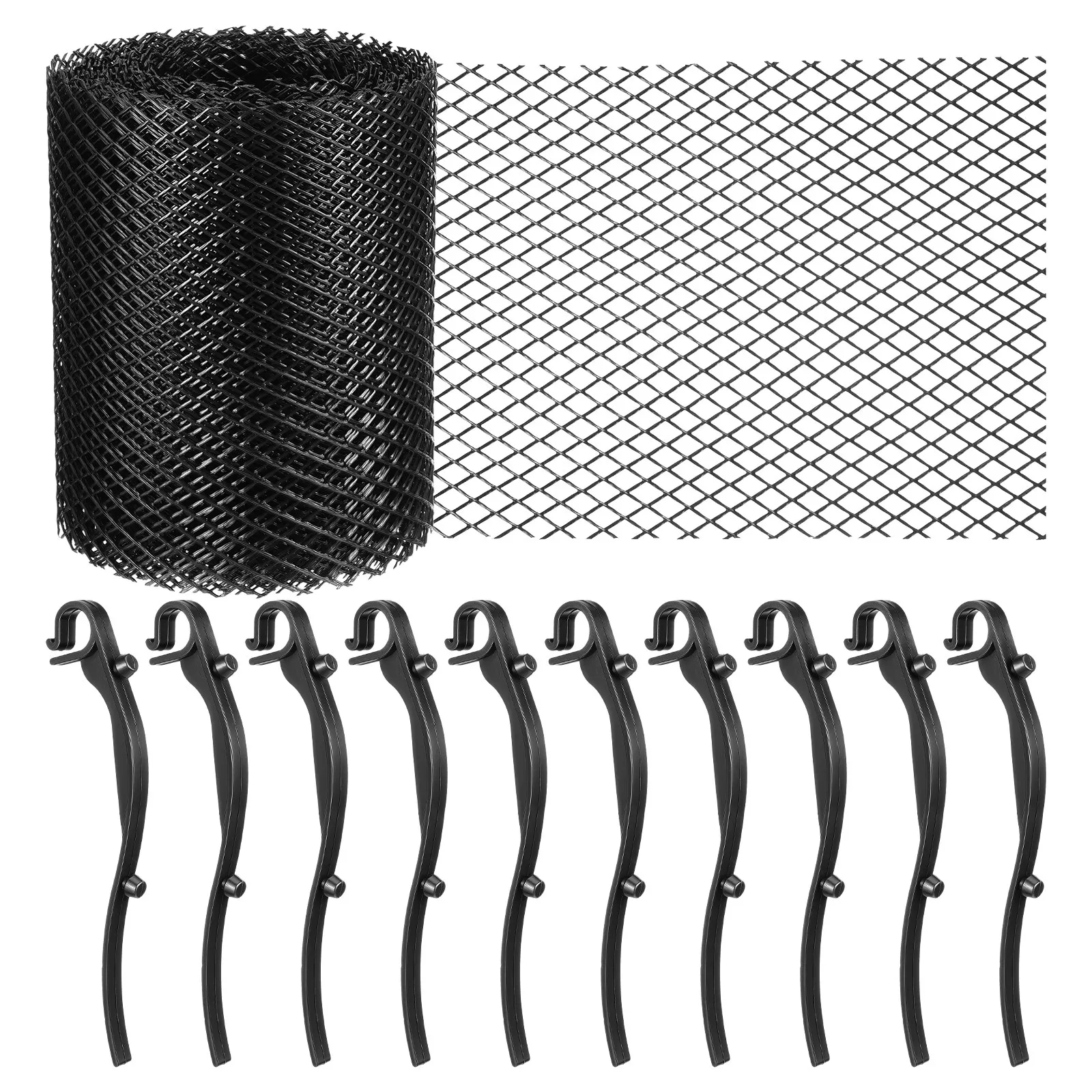 

Heavy-Duty Plastic Gutter Guard Mesh Roll Easy Install Rustproof Lightweight Long-Lasting Leaf Protection Net for Yard Home