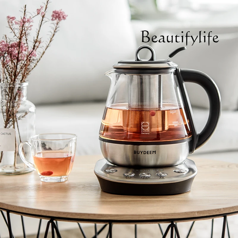 Multifunctional glass electric health pot, tea maker, flower teapot integrated, stainless steel tea leak filter