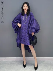 SHENGPALAE Korean Fashion Elegant Chic Dress Casual Loose Batwing Sleeve Robe Vestido Women's 2024 Spring New Clothing 5R2243