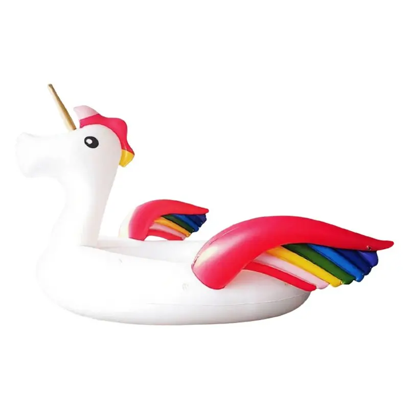 Aufblasbare Einhorn-Schwimminsel, Wasserliege für Gruppen, Große Pool-Luftmatratze, Buntes Sommer-Spielzeug, Party-Accessoire