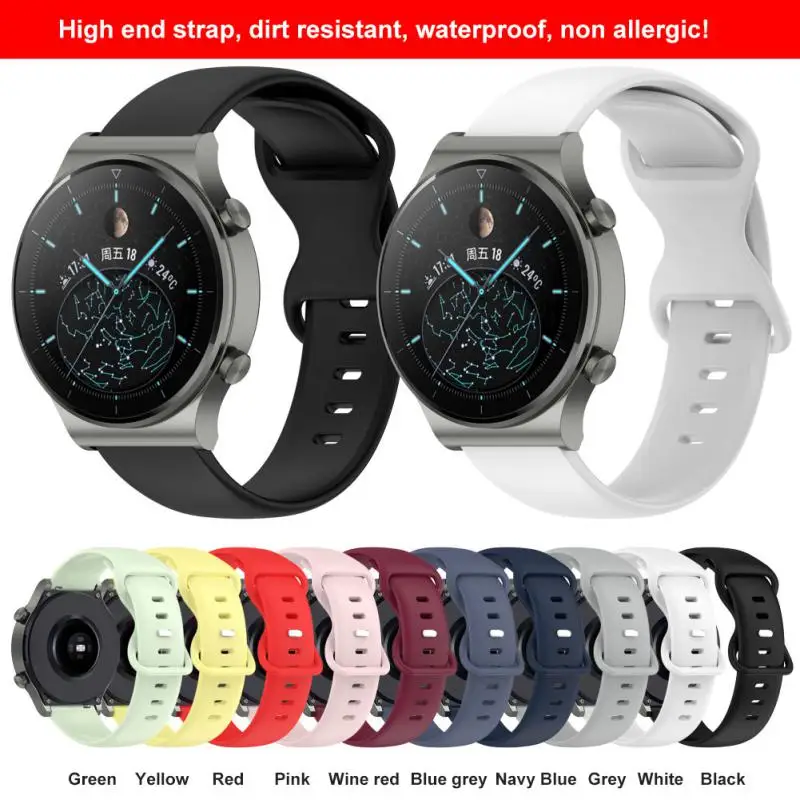 Silicone Wristband Soft Sweatproof Silicone 46mm Smart Watch Accessories Watchbands Replacement Fashion 22mm Sport Stretch