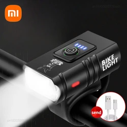 Xiaomi Aluminum Alloy Bicycle Headlights USB Charging Strong Light Rain Proof Night Riding Mountain Bike Flashlight Riding Light