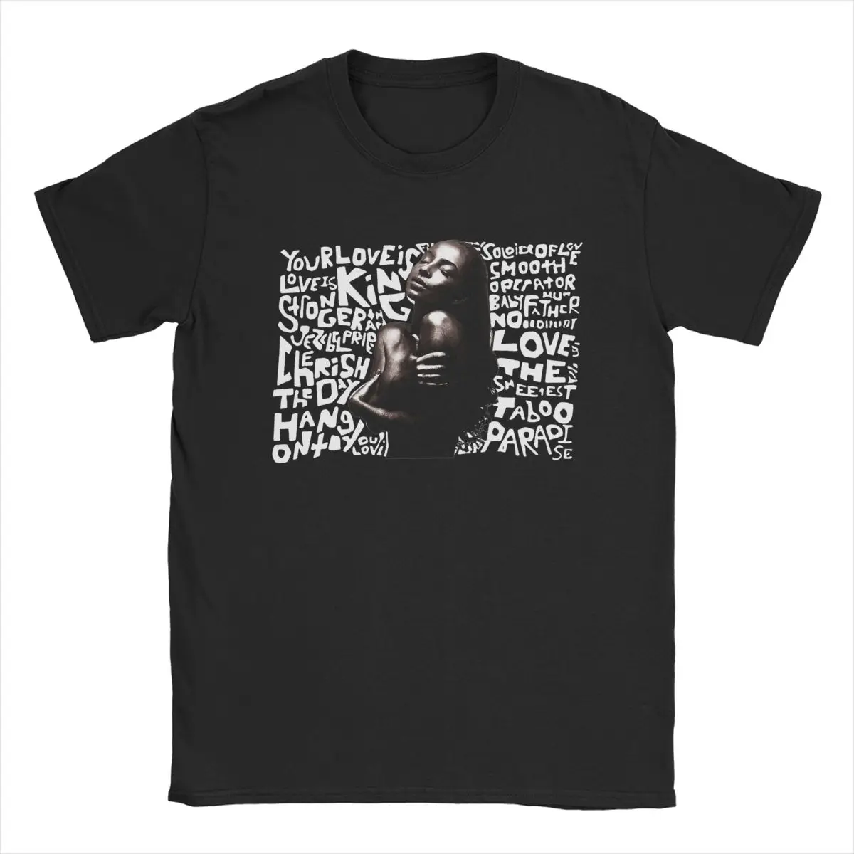 تي شيرت Sades Adu للرجال ، تي شيرت قطني فريد من نوعه ، ياقة مستديرة ، أكمام قصيرة ، قمم للكبار