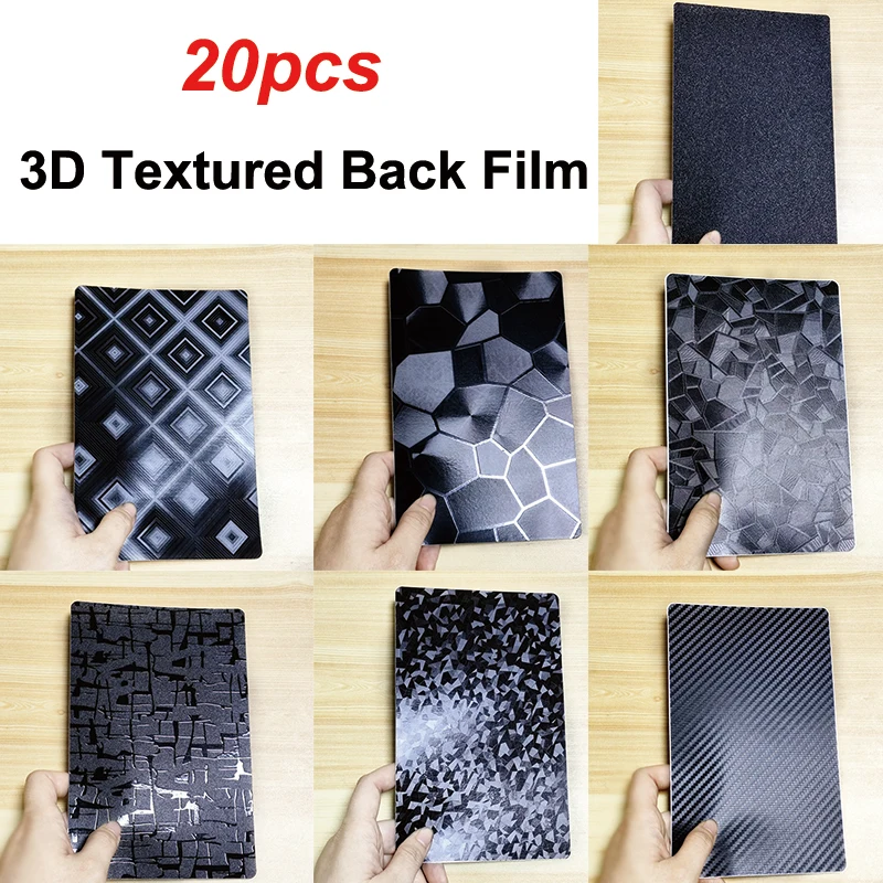 20pcs 3D Mayan Texture Hydrogel Sheet For Mobile Phone Screen Protect For Cutting Machine Carbon Fiber Mix Back Sticker Film