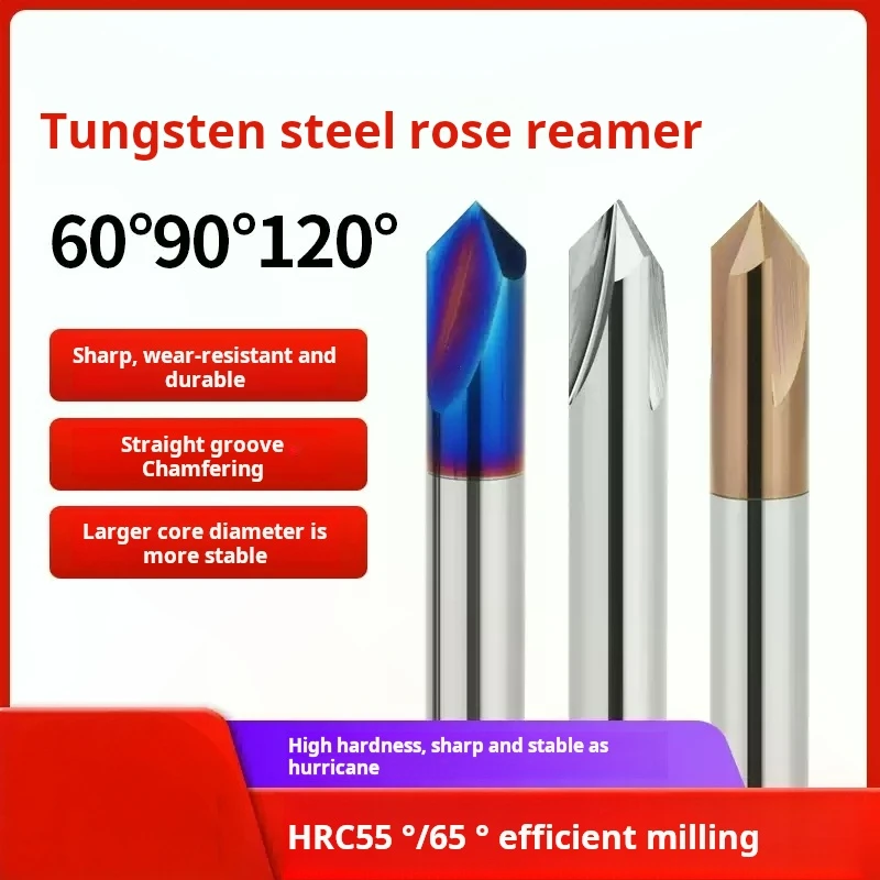 카바이드 챔퍼 밀링 커터 60 90 120 °   텅스텐 스틸 CNC 커터 2&3 플루트 챔퍼링 밀 금속 커터 엔드밀