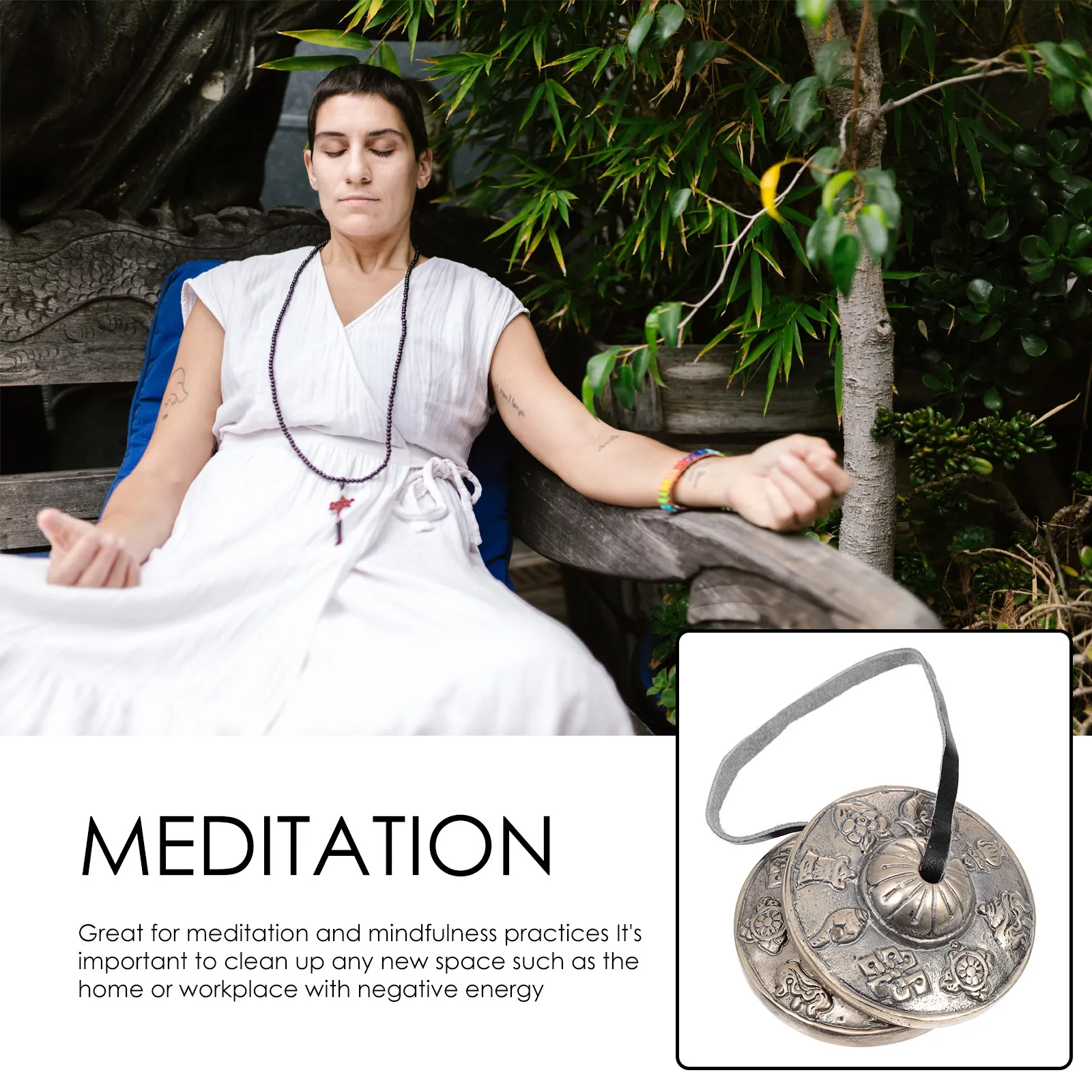 Brass Tibetan Cymbal Bell Small Meditation Yoga Bell Religious Percussion Instrument Brass Handmade Cymbals Chime view 5