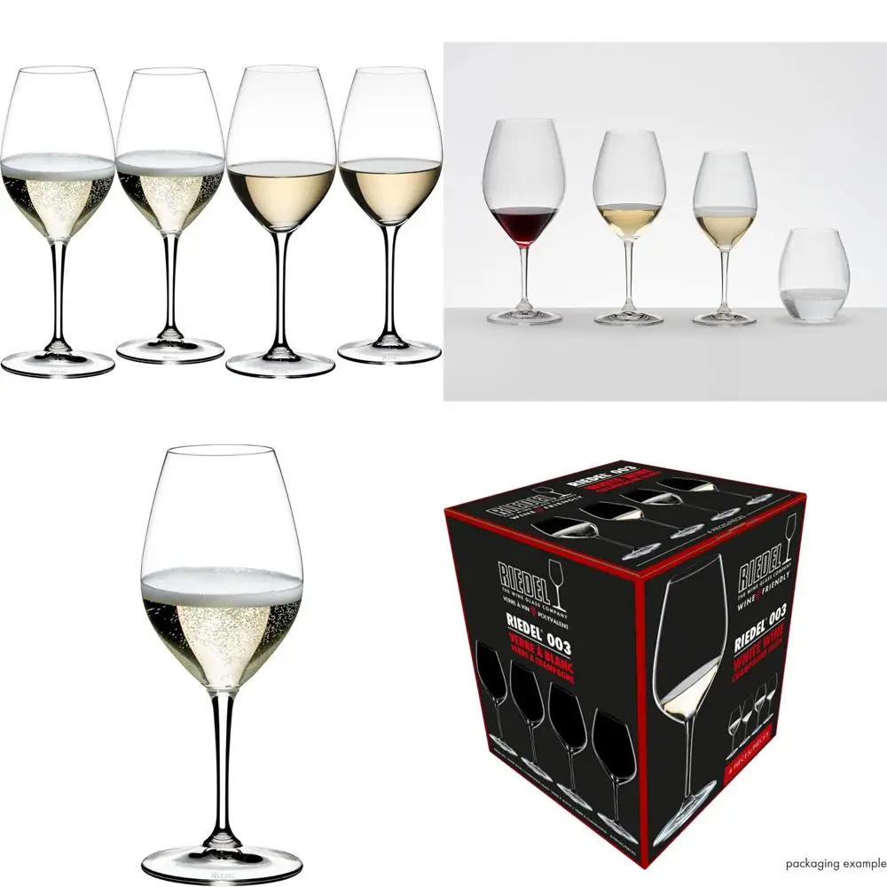 

Set of Four White Wine Glasses for Champagne - Premium Quality, Ideal for Sipping and Tasting