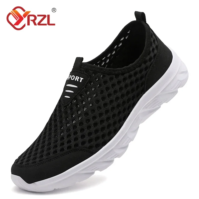 YRZL Summer Men Casual Shoes Hollow Mesh Sneakers Men Trendy Lightweight Gym Shoes Adult Breathable Men\'s Trainers Loafers Men