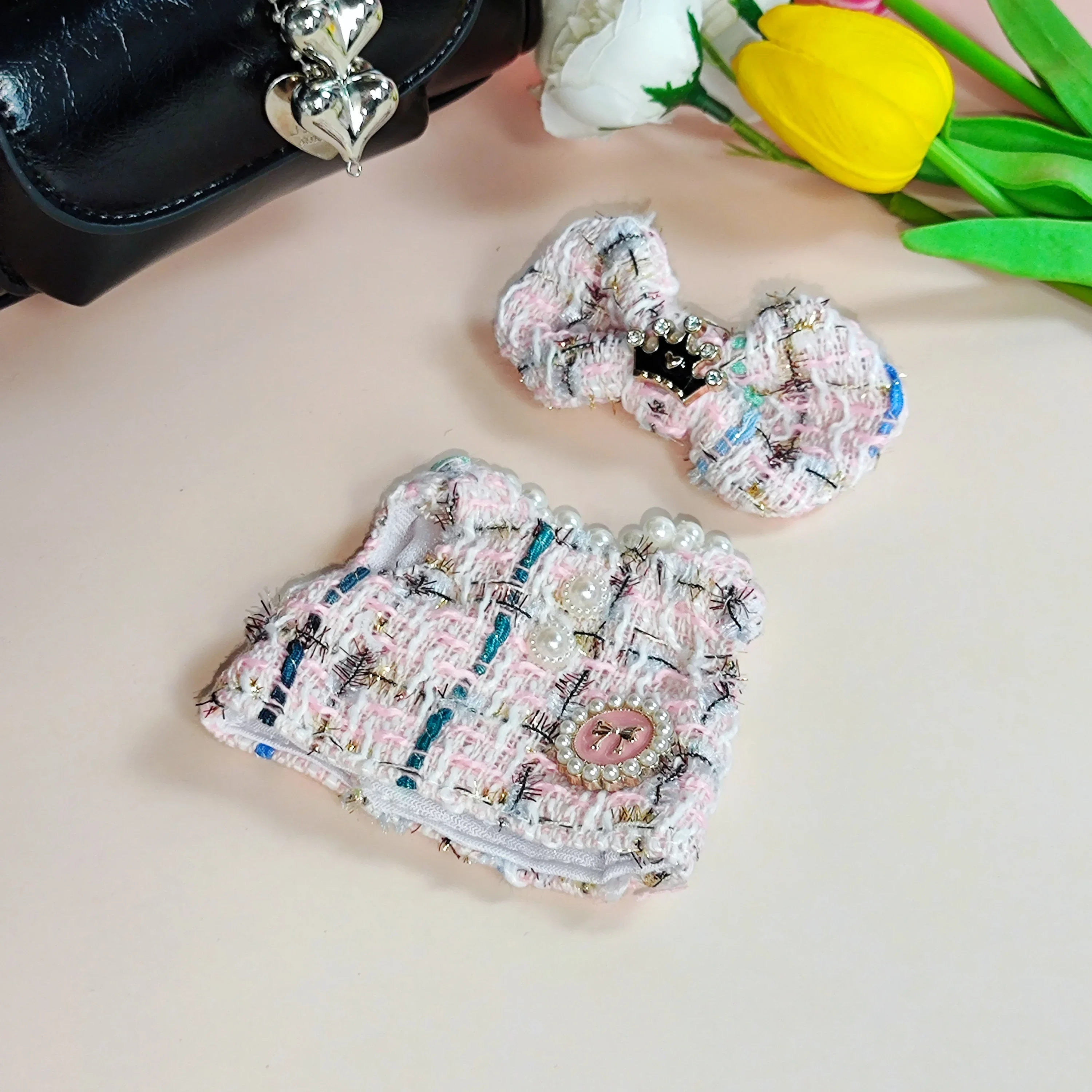 17 سنتيمتر Labubu إكسسوارات دمي الملابس Kawaii تصميم صغير فاخر الحلو تنورة الأميرة Labubu الملابس حقيبة كروسبودي أحذية الأميرة