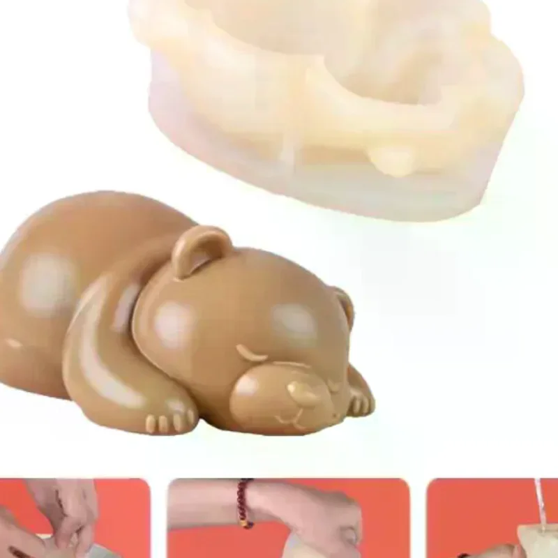 Cute Bear Milk Jelly Mold Pudding Silicone Mold Jelly Bowl Cake White Cold Ice Powder Mold Cake Kitchen Decoration Accessories