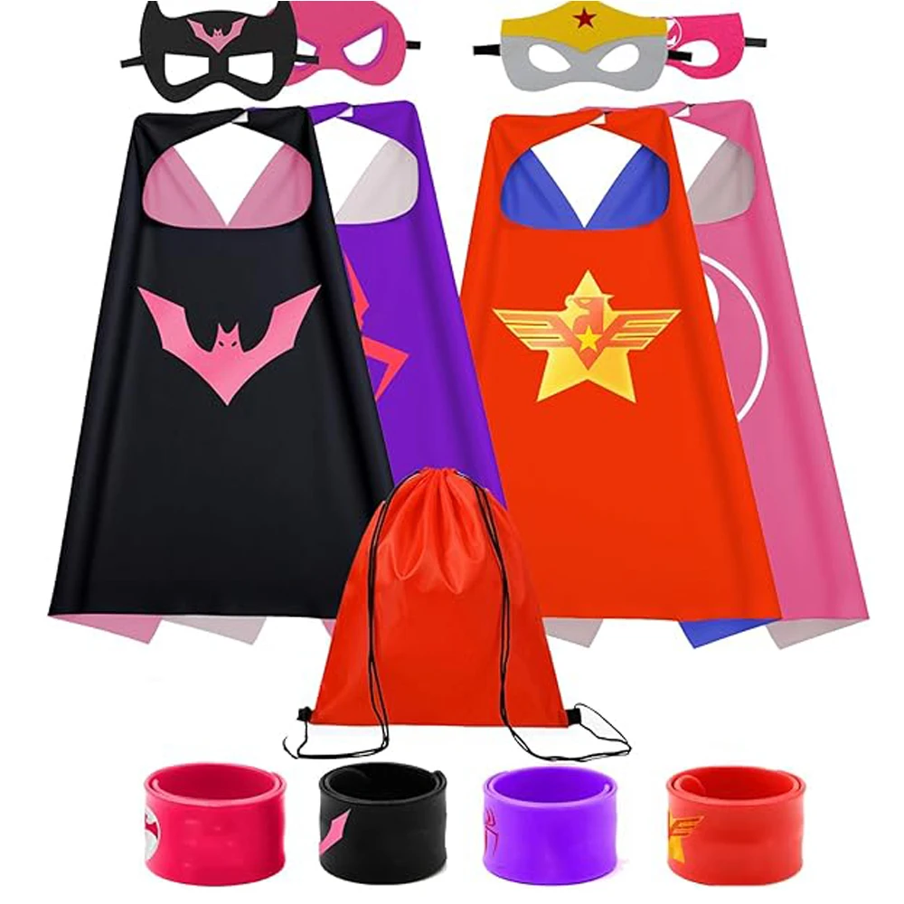 

Kids Capes Set and Wristbands Kids Costumes Halloween Christmas Cosplay Dress Up for Boys Girls