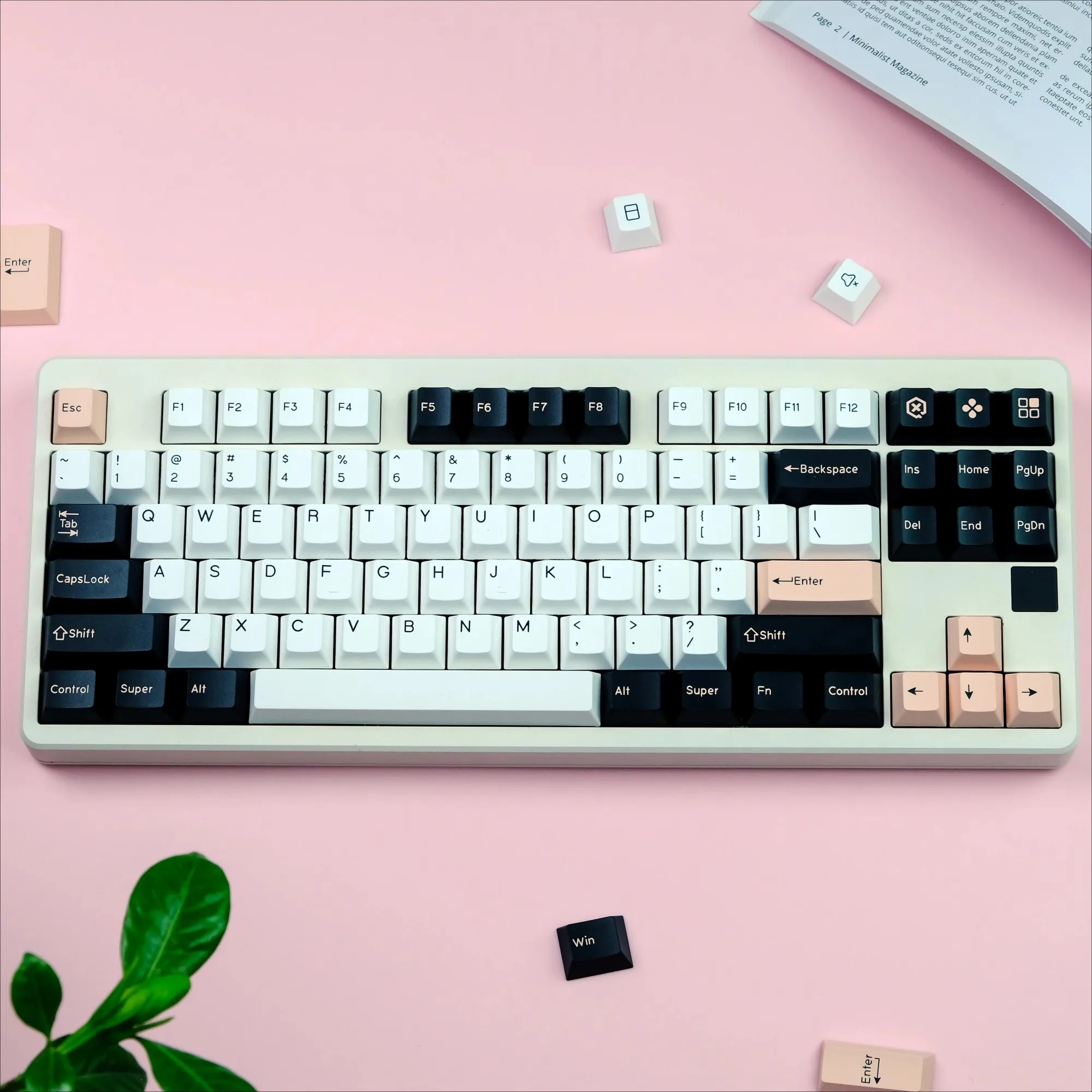 

170 Keys QX GMK Olivia Keycaps PBT Double Shot Cherry Profile Keycap For 61 64 68 87 96 980 Mechanical Keyboard GK61 Anne Pro 2