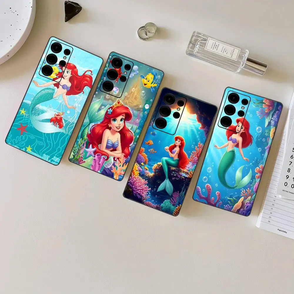 The L-Little M-Mermaid Phone Case For Samsung S 24 Fe 25 Ultra Plus 20 Lite 21 30 22 23 24 22 Ultra 5G Fundas