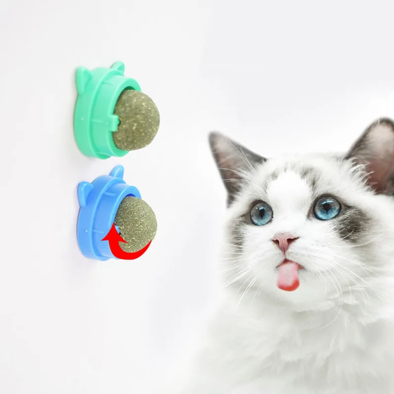 

New Creative Cat Toys Rotating Natural Catnip Balls Cat Healthy Grinding Toy Ball Teeth Cleaning Cat Toy Pet Supplies & Pet