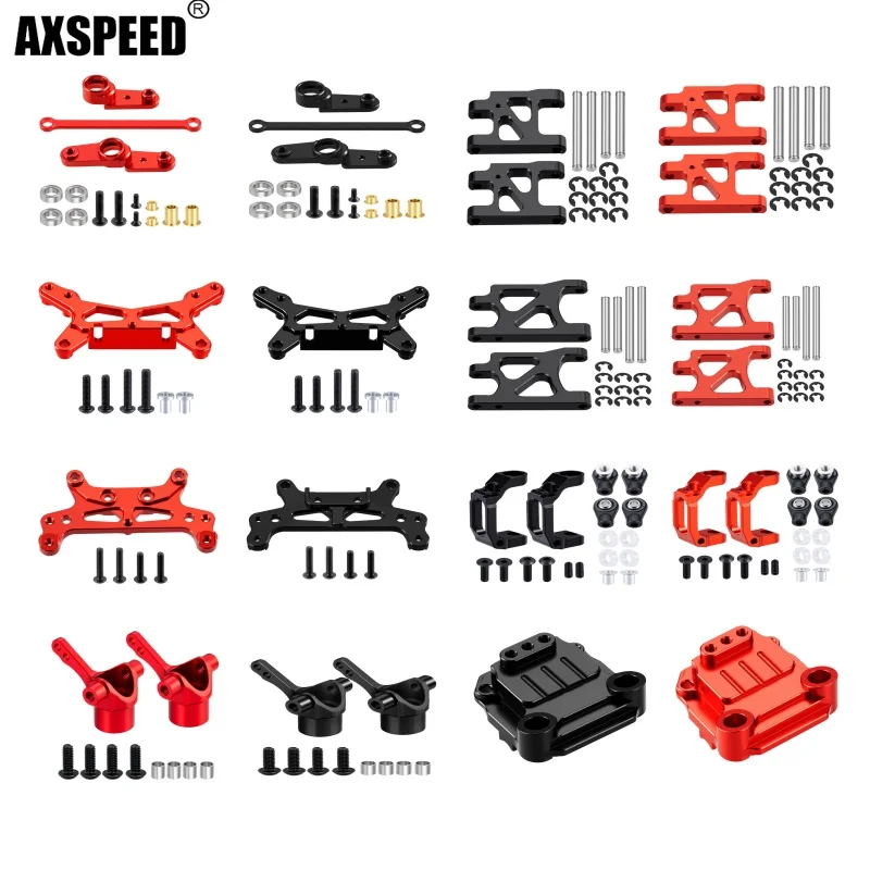 AXSPEED ​ Lenkungsbaugruppe, vorderer/hinterer Stoßdämpfer, vorderer/hinterer unterer Schwingarm, Lenkbechergetriebe für Tamiya TA01 1/10 RC-Autoteile
