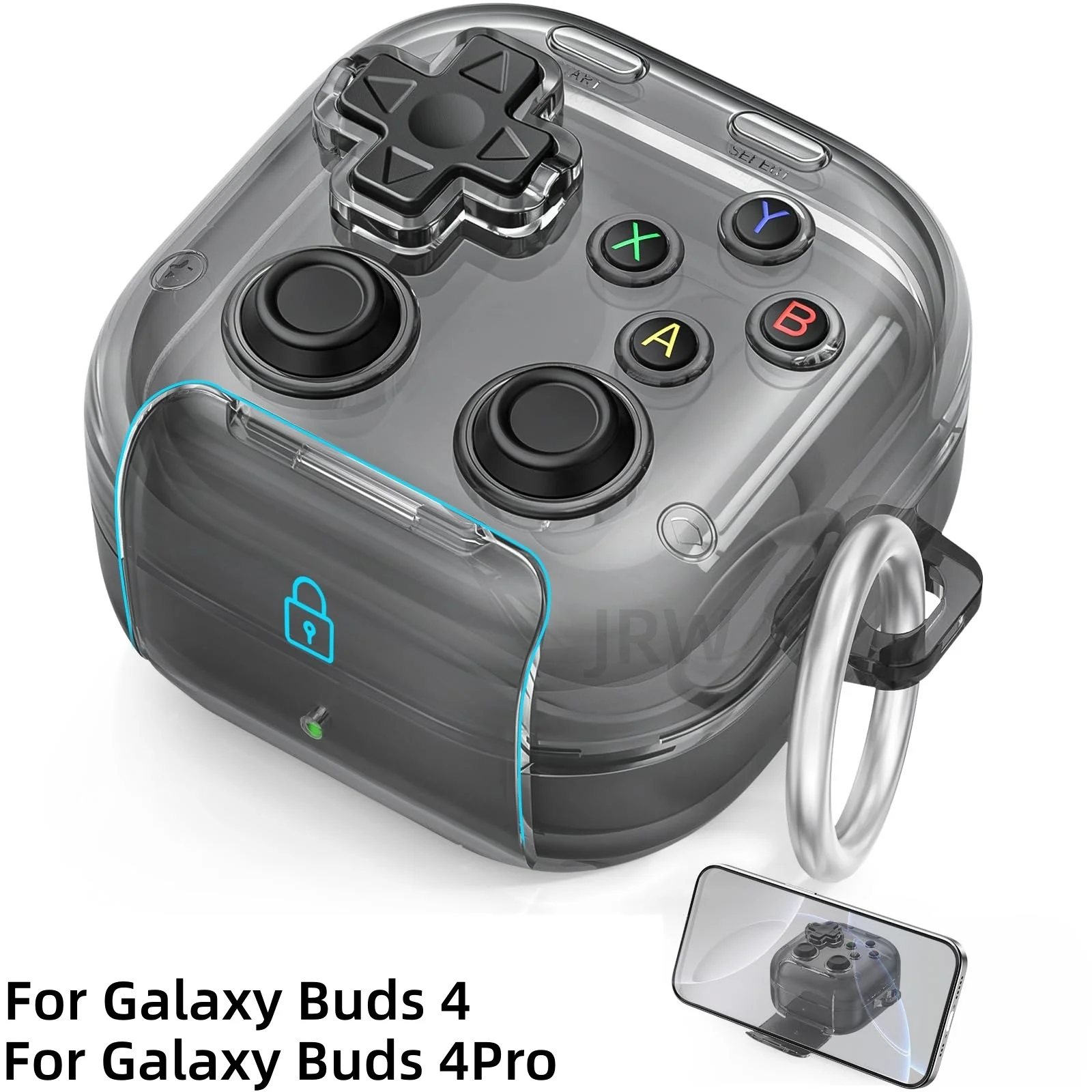 Für Samsung Galaxy Buds 4Pro/Buds 4 Kopfhörerhülle mit Sicherheitsverschluss, drückbarem Knopf und Telefonständer-Design für Samsung Galaxy Buds 4