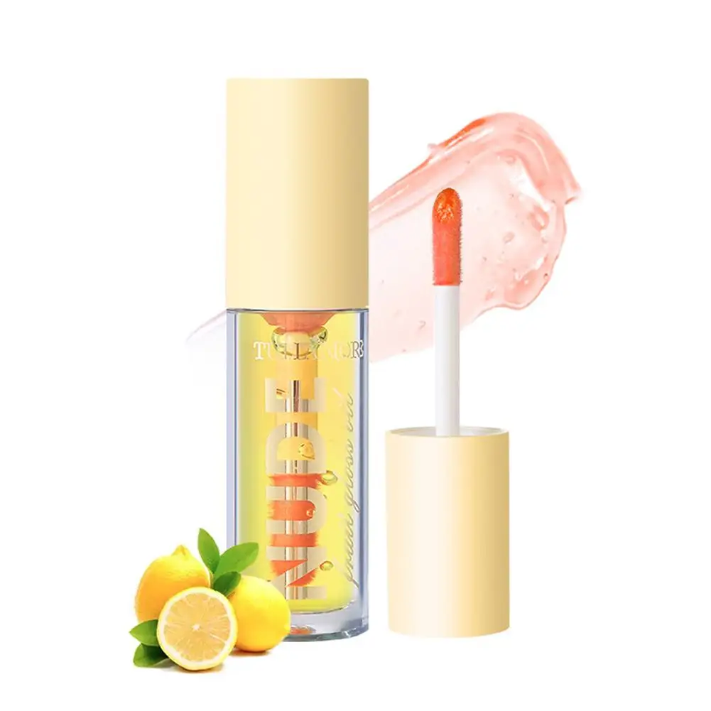 Fruit Lip Gloss Oil, Hidratante Glitter Tint, Maquiagem Lip Plumper, Bálsamo Sexy, Cuidados Cosméticos, Primer Não-Pegajoso, Água Brilhante, K2e7