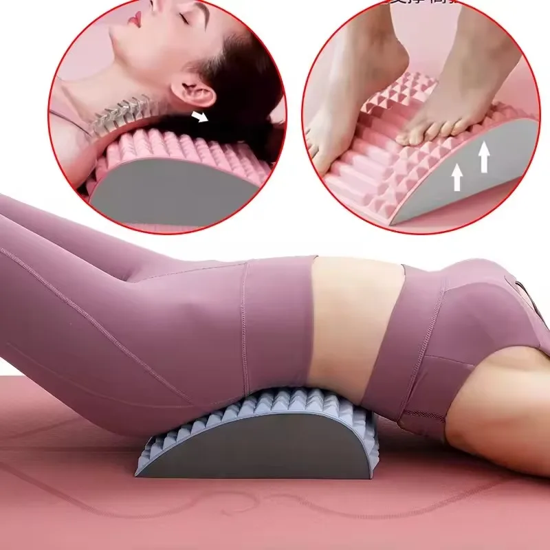 Back Stretcher Pillow Waist Massage Neck Lumbar Support Massager Posture Corrector Sciatica Herniated Disc Pain Relief Relax