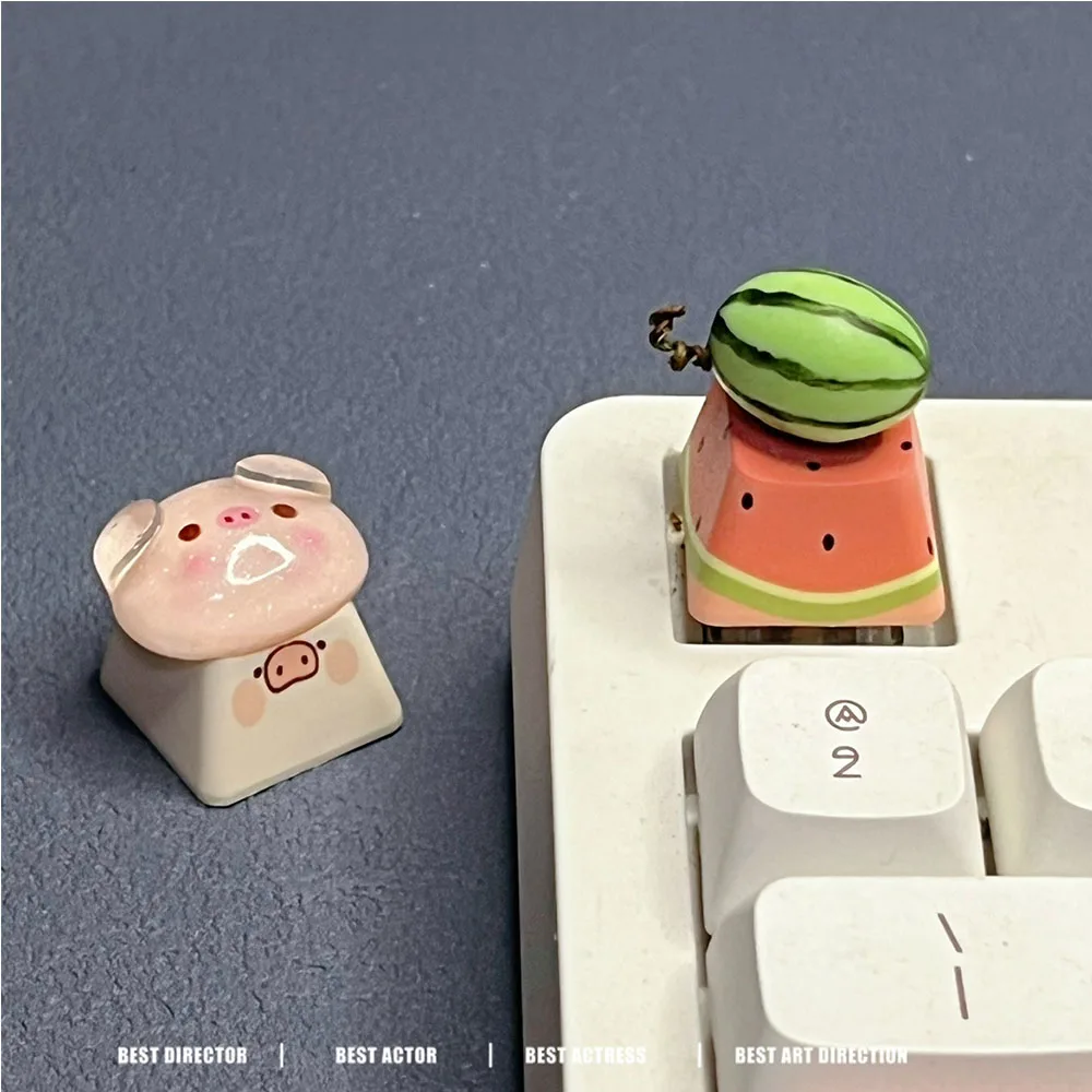 Watermelon Fruit Keycap OEM ESC ABS Keycaps Cross Axis Personalized Customize Gift R4 ESC Mechanical Keyboard Piggy Pig Keycap