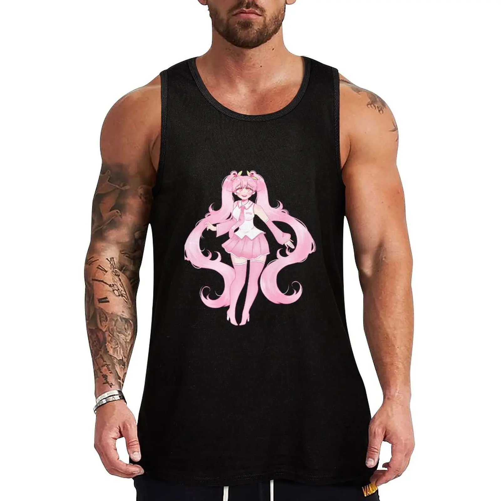 Sakura Miku Tank Top Casual Daily Wear Tank Top Relaxed Fit Soft Shirt