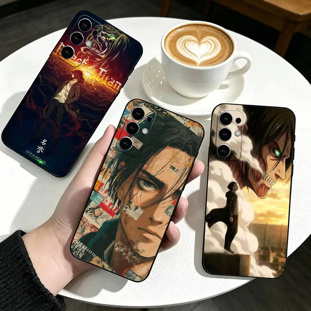

Anime AOT Eren Yeager Phone Case For Samsung S25,S24,S21,S22,S23,S30,Ultra,S20,Plus,Fe,Lite,Note,10,Black Cover
