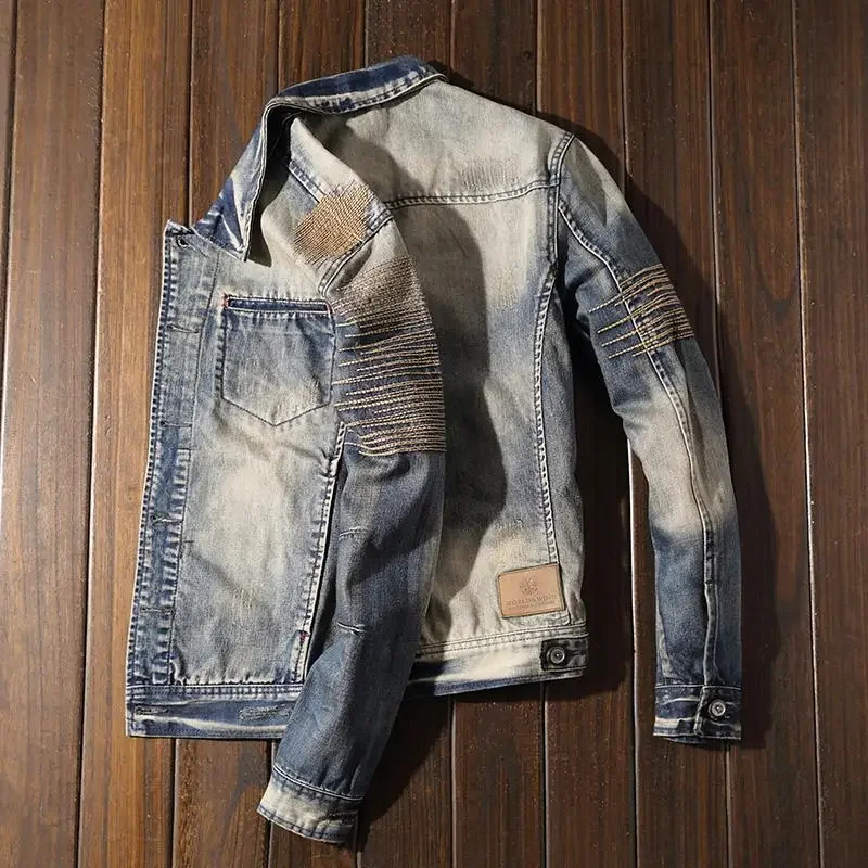 Male Jean Coats Vintage Autumn Korea Men's Denim Jacket Fashion Lxury Clothing Fast Delvery New In Trendy On Board Outwear Loose