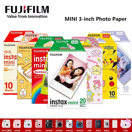 10 hojas de papel fotográfico Fujifilm Instax Mini 11 para Fuji Instax Mini 99 12 9 8 7 + 40 SE 50 90 Evo cámara instantánea película Instax