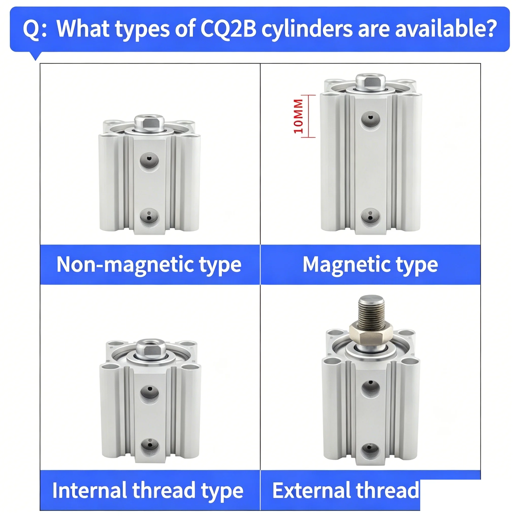  CQ2 Series CQ2B Double Acting Thin Compact Cylinder CQ2B12 CQ2B16 CQ2B20 CQ2B25 CQ2B32 CQ2B40 CQ2B50 CQ2B63 CQ2B80x100