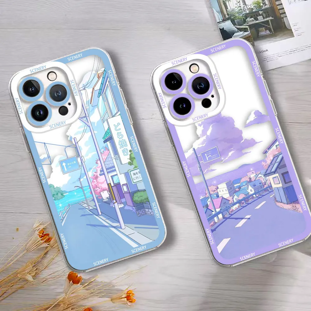 Cherry Blossom Landscape Avenue Phone Case For Infinix TECNO POVA 2 3 POP SMART 4 5 6 7 8 NOTE 10 11 12 G96 30 30I CAMON 20 Case