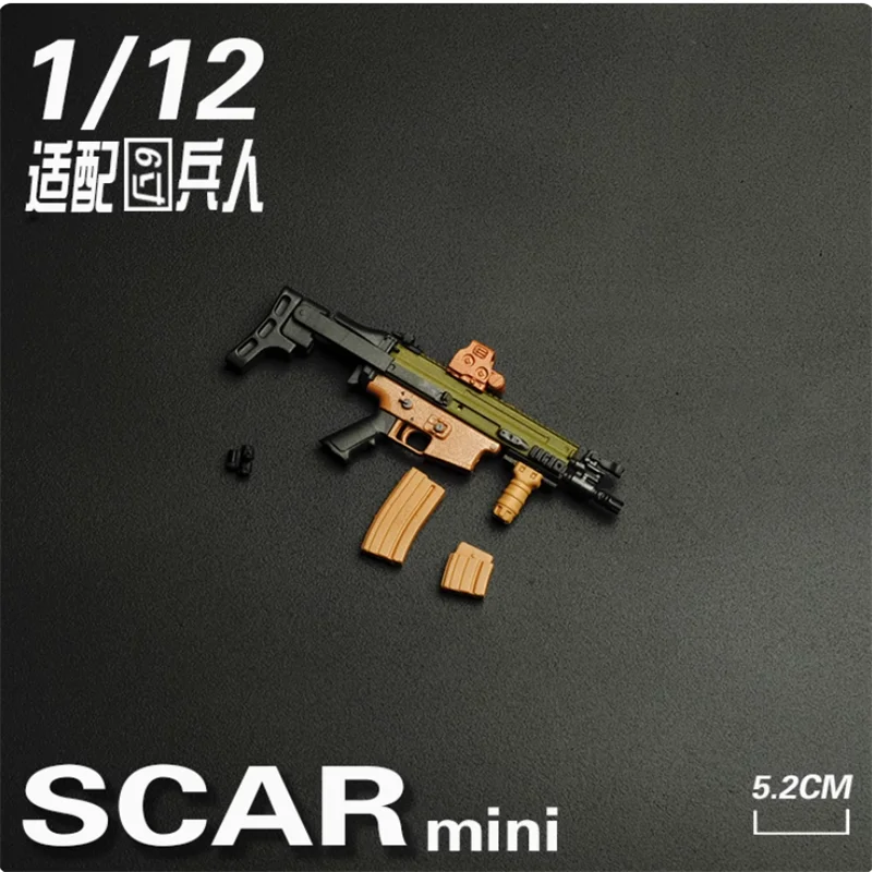

1/12 Soldier Scene Accessories Mini SCAR Weapon Resin Parts Model Toy For 6'' Action Figure Doll Body In Stock Collectible