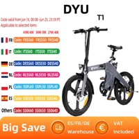 DYU-T1 250W Rack Electric Bike with Brushless Motor, 36V 10Ah Lithium Battery City Commuter E-bike,  20 Inch Adult ebike