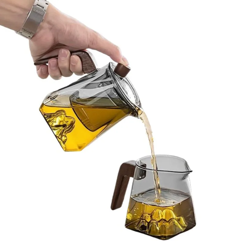 Glass set transparent office drinking kung fu pot household daily food kitchen