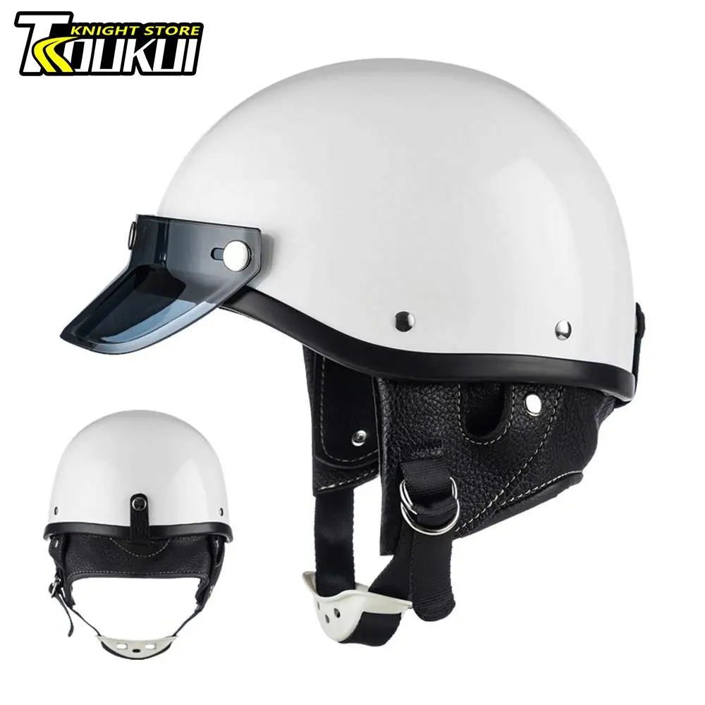 Motorcycle Helmet Scooter Motorbike Moto Helmet DOT Certification Half Helmet Men Women Capacete De Moto Half Face Casque