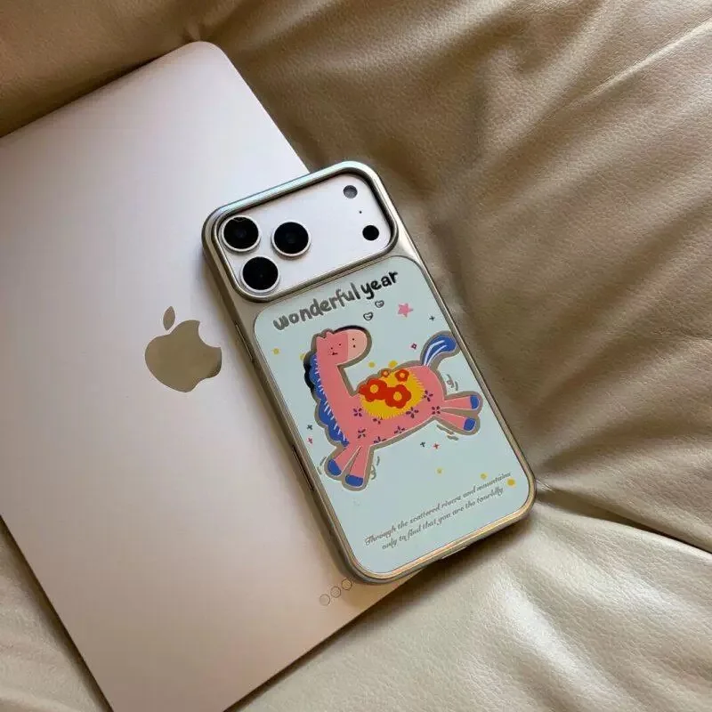 Cute Cartoon Pony Phone Case for IPhone 17 17e 16e 16 15 14 13 12 11 Air Pro Max X XR 8 Plus Luxury Clear Soft Glossy Back Cover