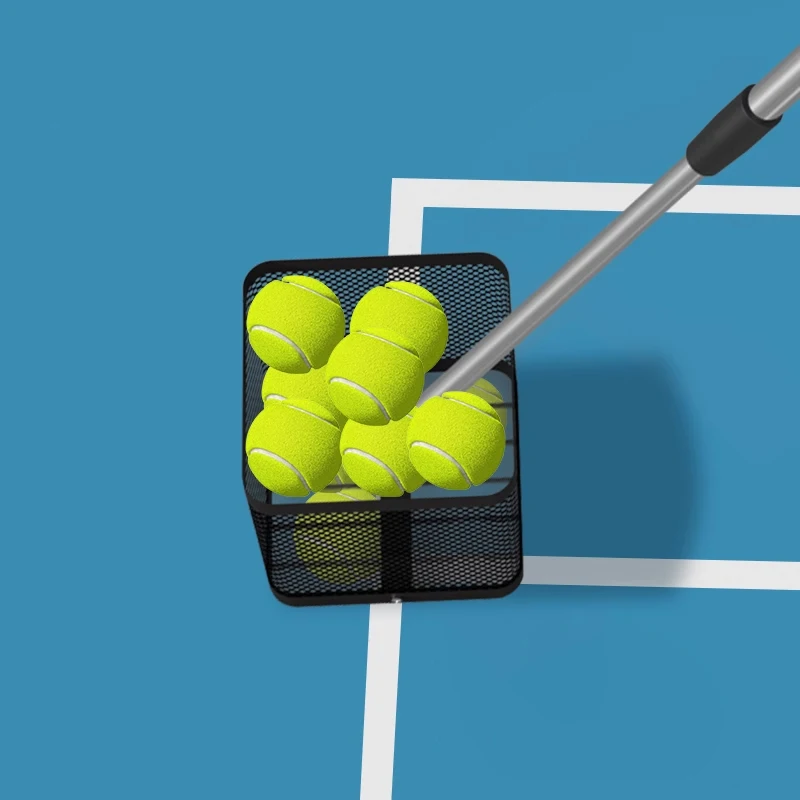 Portable tennis ball picker, table tennis ball collection basket, retractable length, no need to bend over