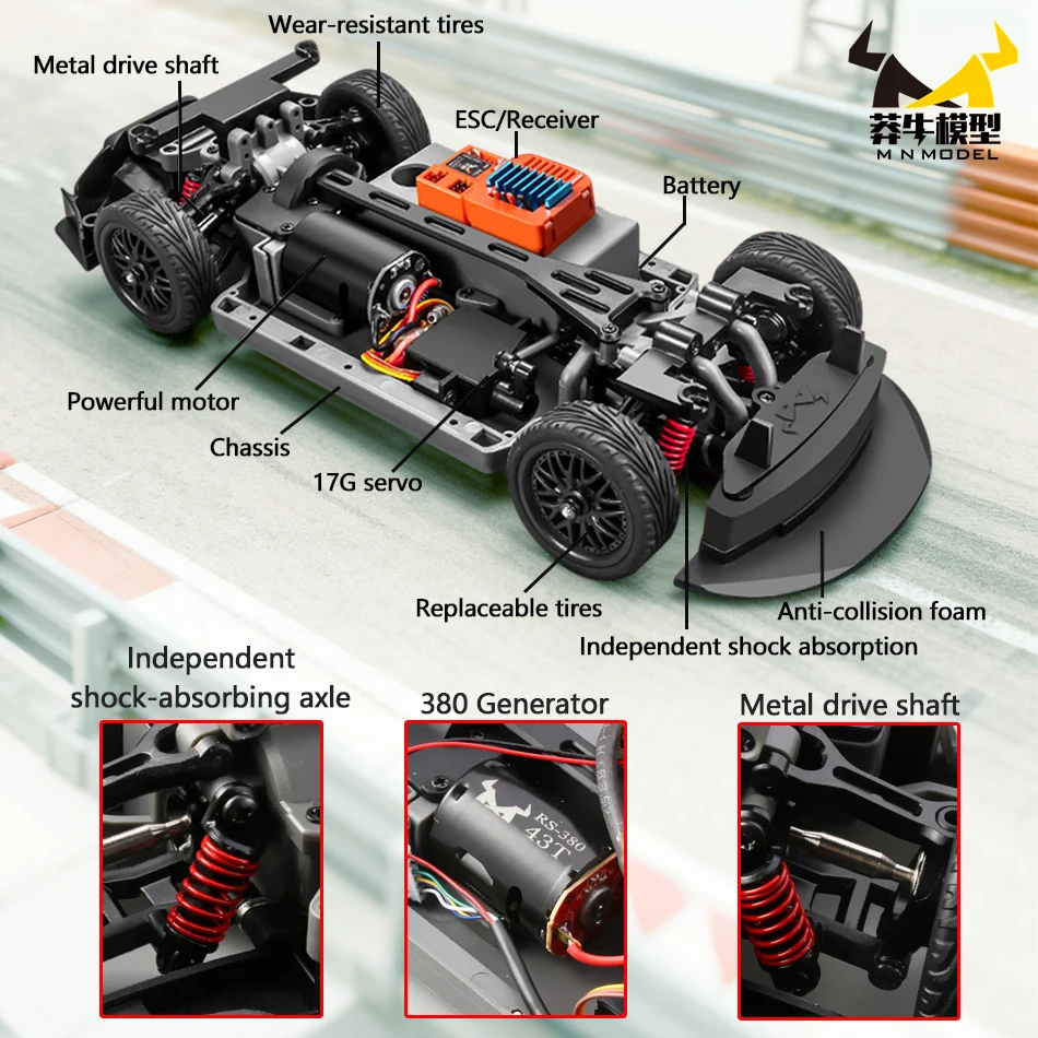 MN نموذج 1:16 4WD GTR RC المهنية عالية السرعة الانجراف سيارة سباق السيارات الرياضية المنافسة سباق جمع لعبة مجسمة للكبار