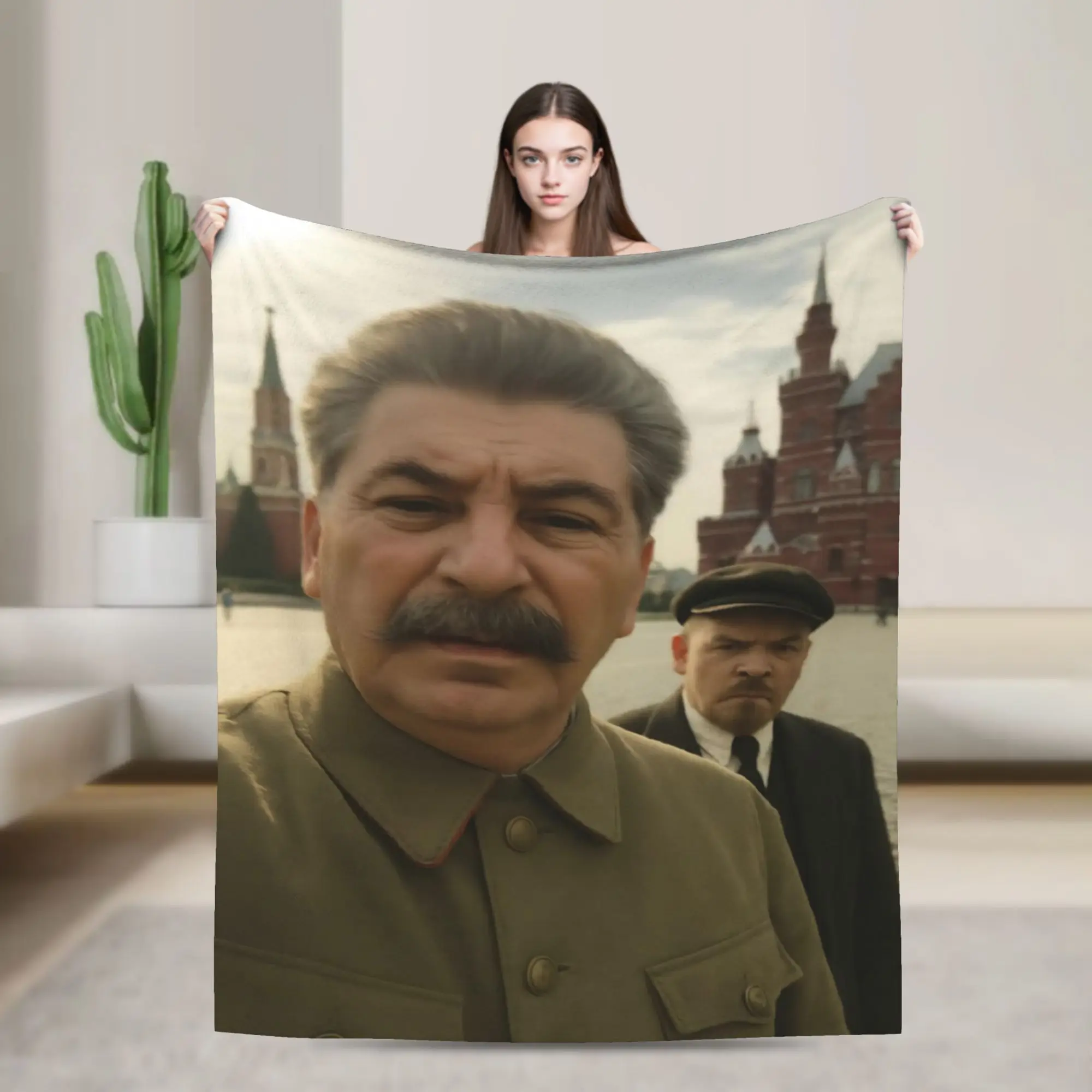 Super Soft Lenin Joseph Stalin Throw Blanket Premium Fleece Flannel Lightweight  Bed Blanket Fuzzy Plush Bedspread