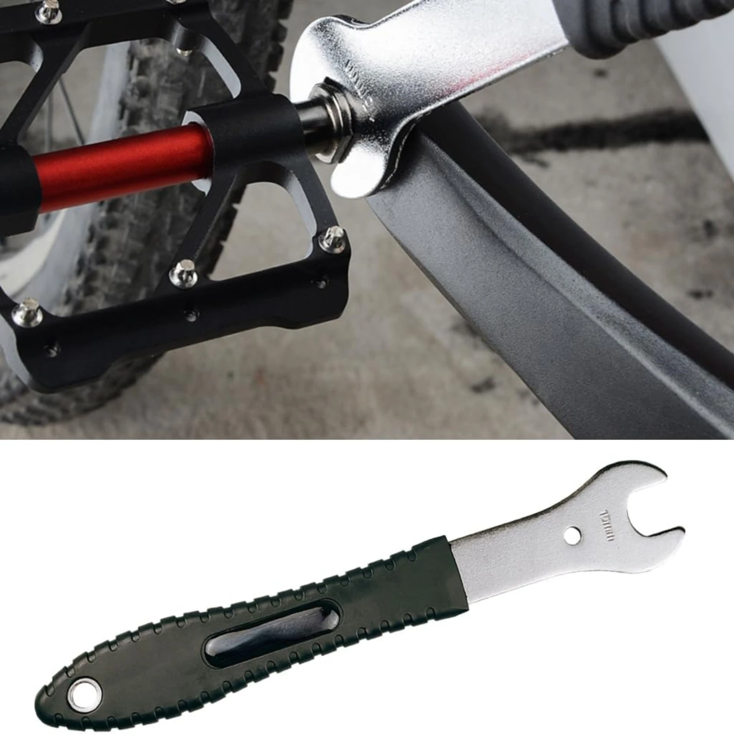 Enhance Your Ride with this Essential, Comfortable, and Ergonomic Bike Pedal Wrench Spanner Tool - Efficient Single Side Solutio