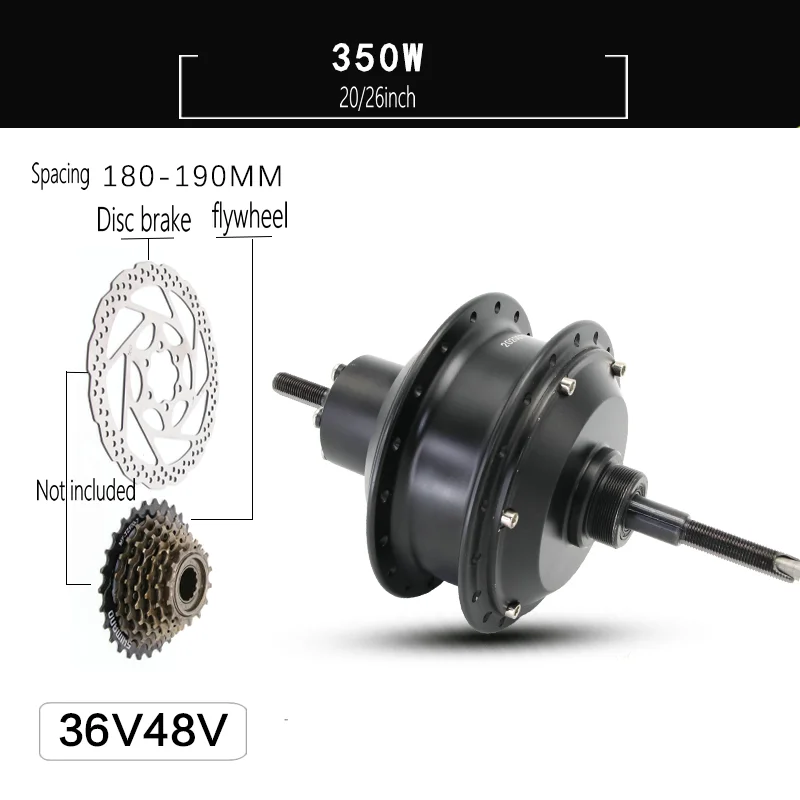 36/48V 350/500W rear-drive brushless motor bicycle to moped snowmobile modification accessories