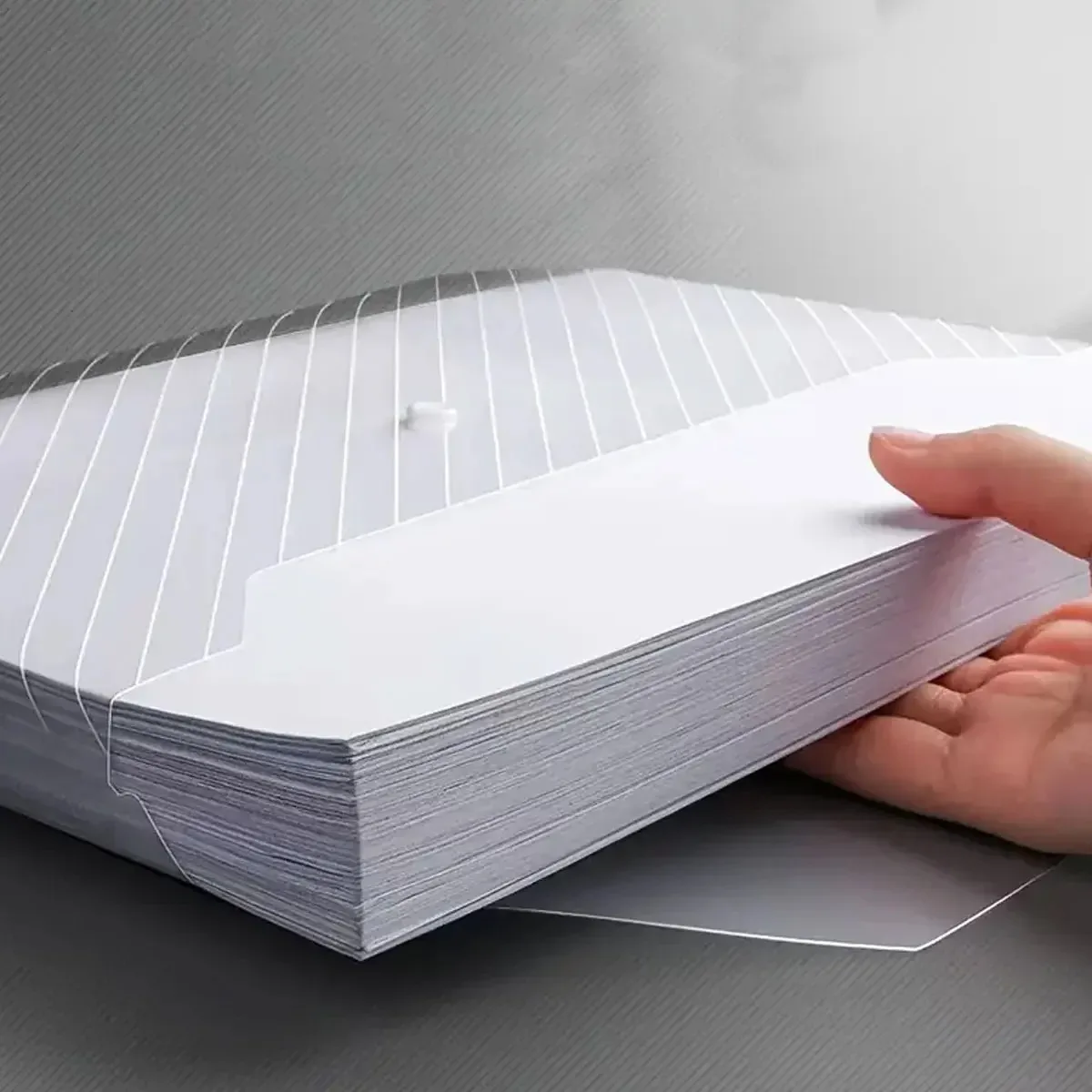 A4 File Storage Bag, Large Capacity Archival Bag Buttoned Exam Papers Storage Bag Transparent Color Waterproof Storage Bag