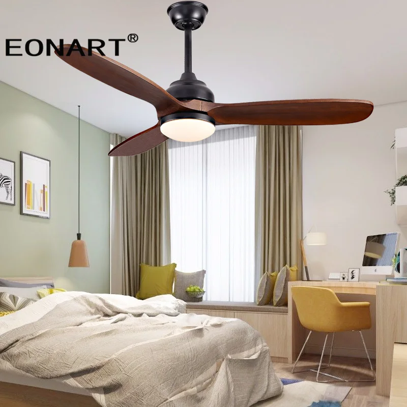 

52 Inch Modern Solidwood DC Ceiling Fan Led Light Remote Control Wooden Ceiling Fan Home with light Ventilador Bedroom Lamp Fans