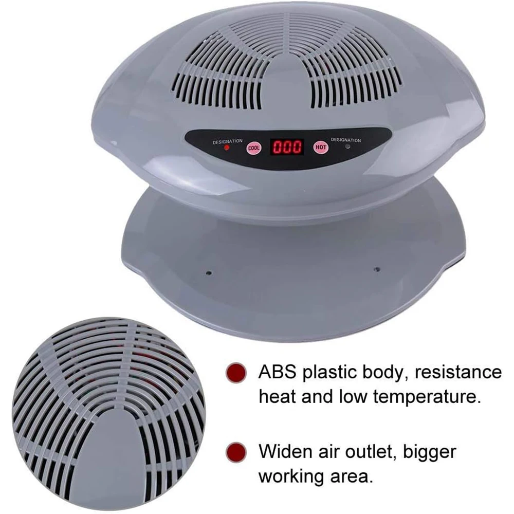 مجفف أظافر، مجفف شعر بمروحة أظافر مع وظيفة الهواء الساخن والبارد الأوتوماتيكية، أدوات أظافر مناسبة لعلاج أظافر القدمين والأظافر