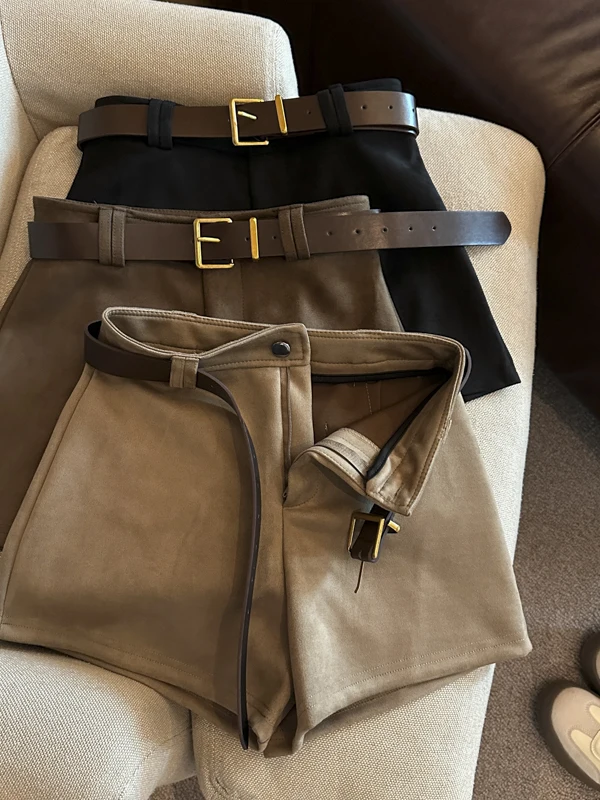 

Утягивающие замшевые брюки цвета хаки, женские осенне-зимние универсальные широкие ботинки, повседневные прямые брюки