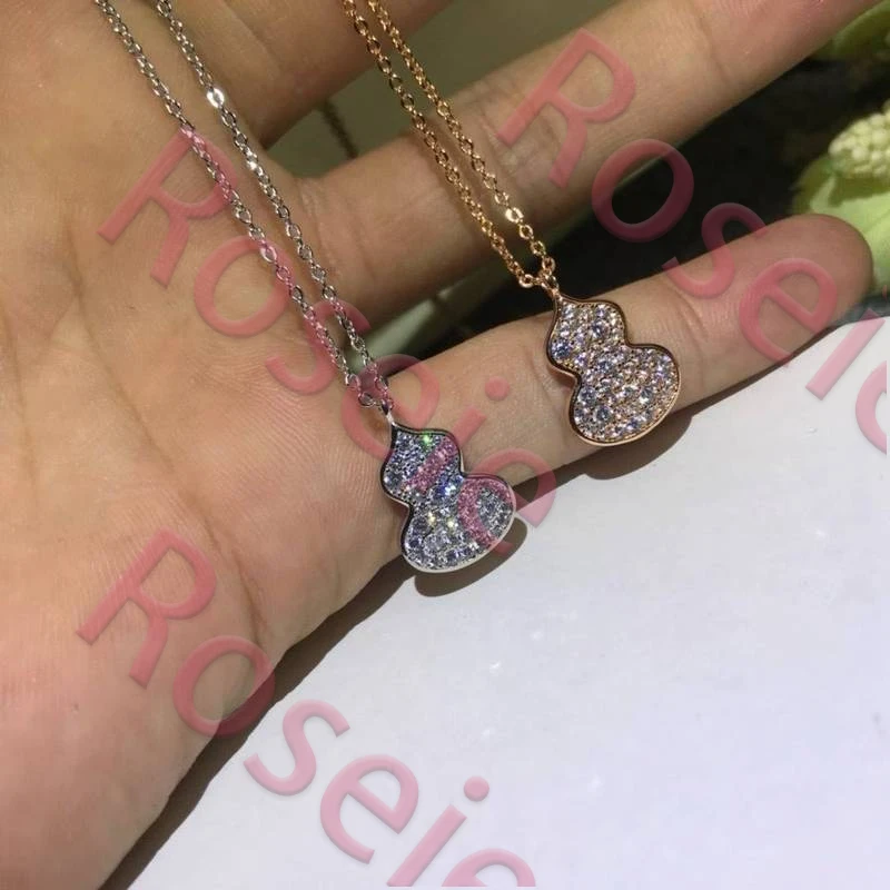 

Roseie 2026 High-version Qilin small gourd necklace full diamond flower vine collarbone chain