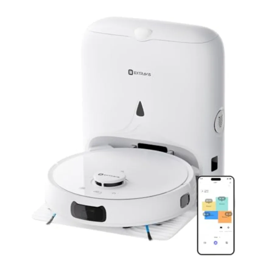 V5 Robot Vacuum and Mop Self-Emptying Robotic Vacuum Cleaner 8500Pa Suction Pet Hair Tangle Cutter Laser Navigation Cat Laser C