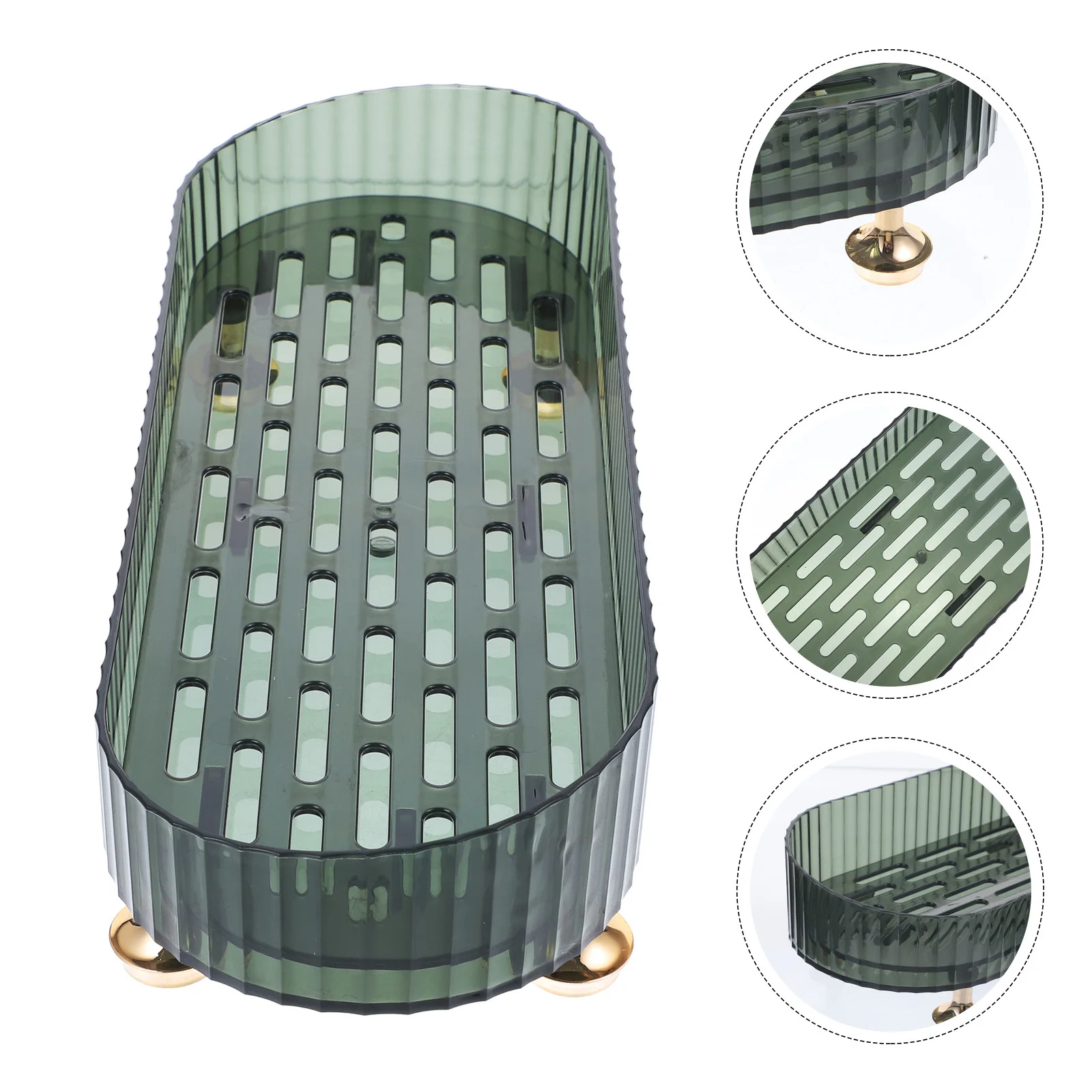 رف تصريف على سطح الطاولة، منظم أساسيات الحمام، مظهر عصري أنيق، سهل التنظيف، حامل صابون الأطباق ذاتي التصريف #6