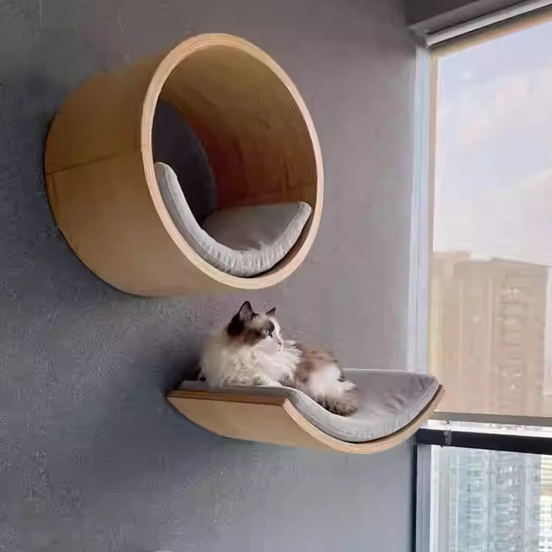 

Spot solid wood cat climbing frame wall type ladder nest tree hanging