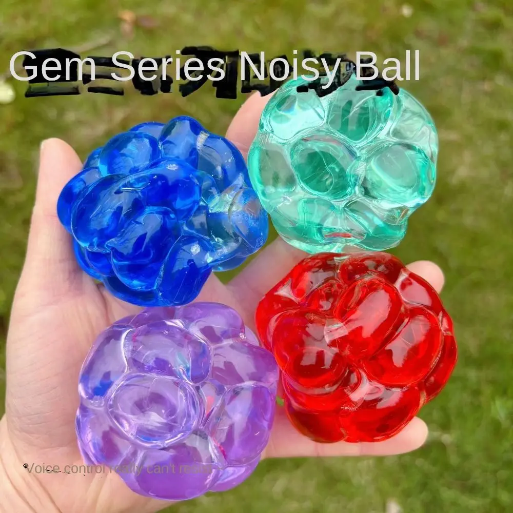 Transparent Colorful Beads Noisy Ball Squeeze Toys Office Stress Relieving Toys Voice-activated Pearls Ball Pinch Fidget Toy