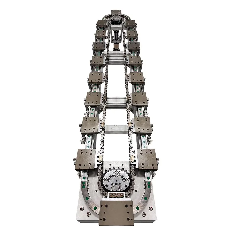Chain annular guide circular conveyor line, bending circular motion industrial automation closed loop assembly line system